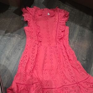 Janie and Jack Coral Eyelet Dress